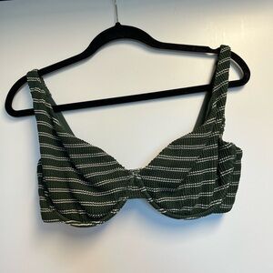 Abercrombie & Fitch curve love bikini top Green and White Striped